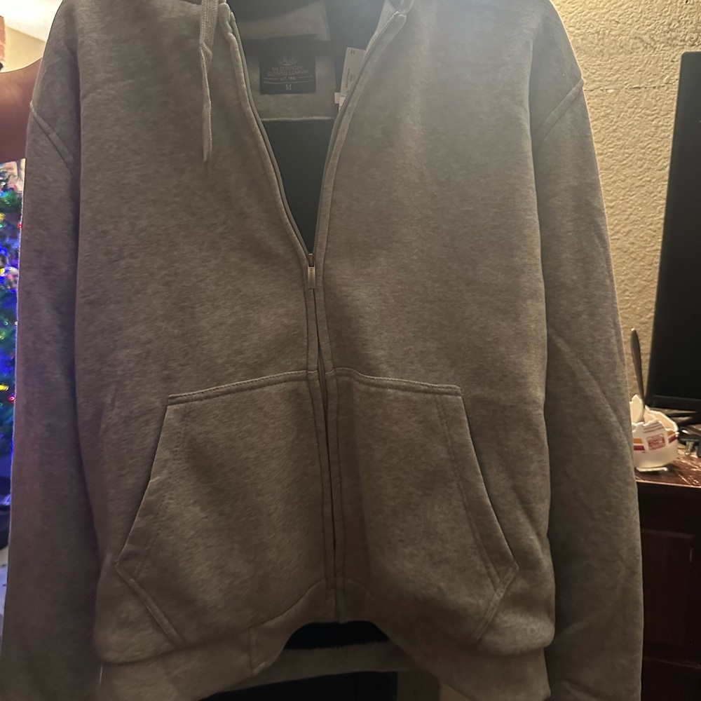 Gray Zip-Up Hoodie